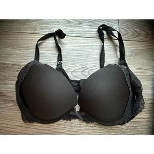 Victoria Secret Dream Angels Push Up Black Bra Size 32C‎